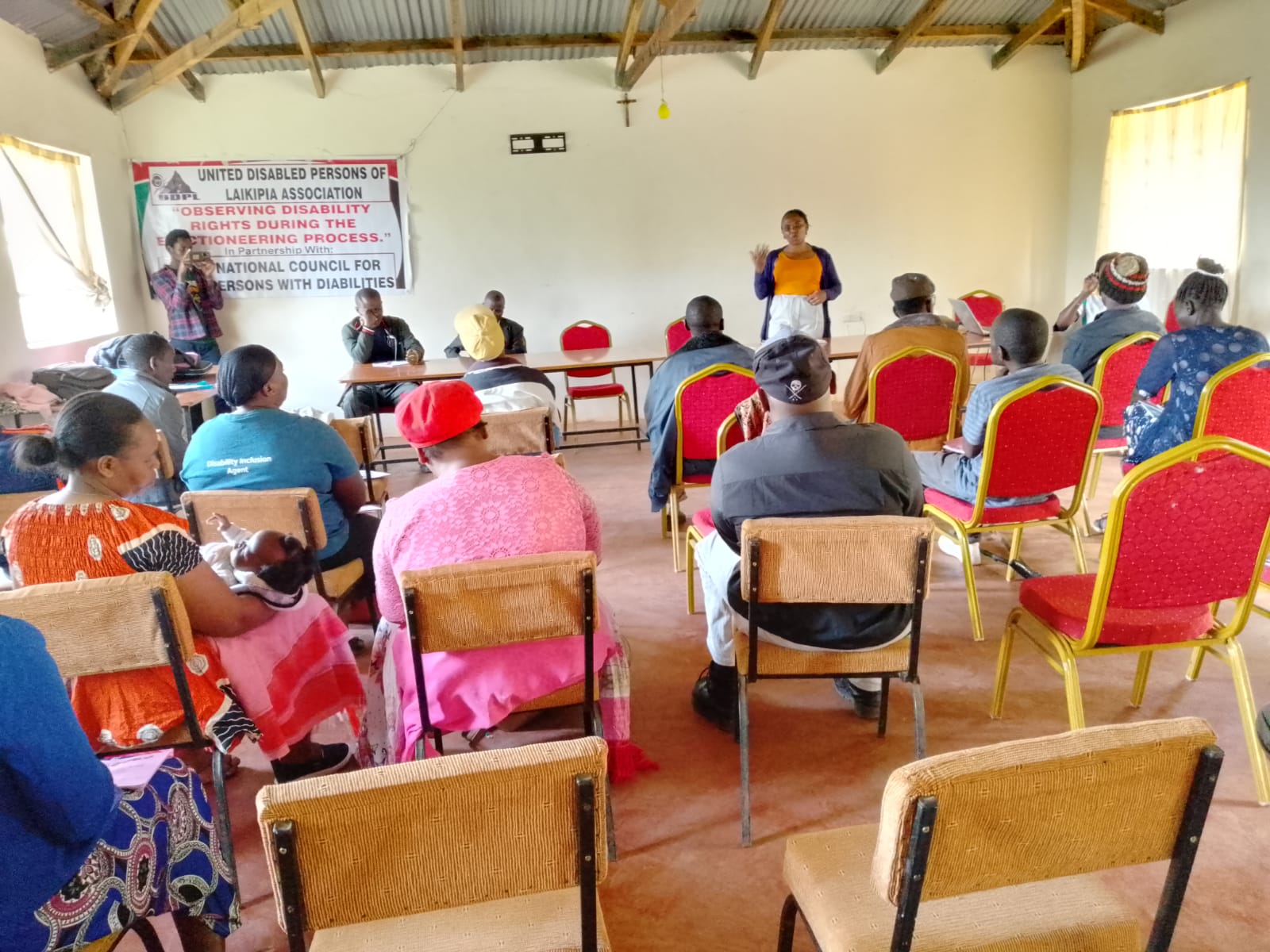 Community meeting on disability rights during the electioneering process